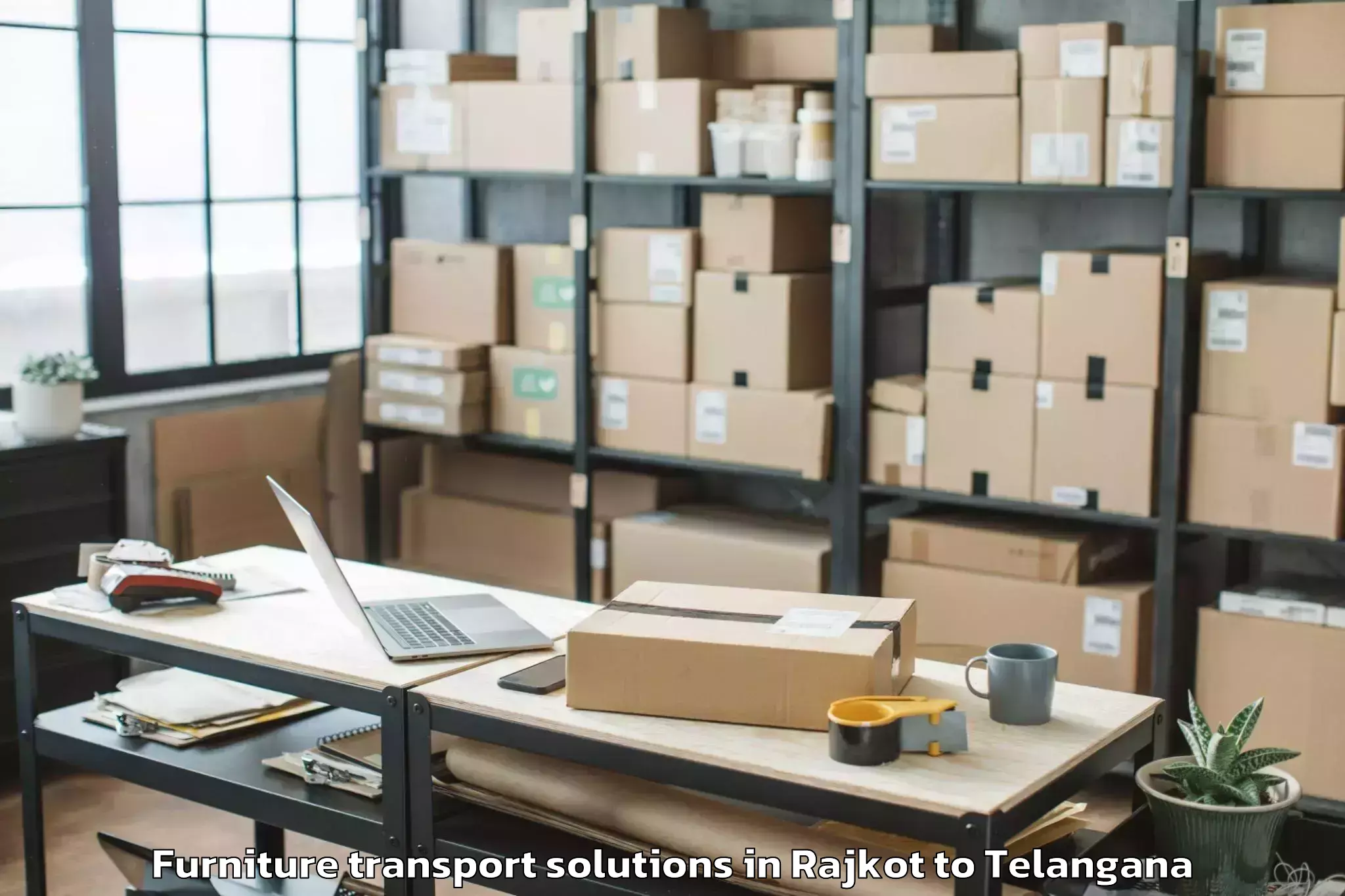 Get Rajkot to Hitec City Furniture Transport Solutions